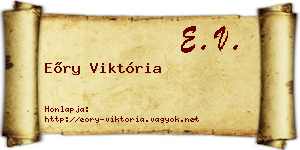 Eőry Viktória névjegykártya
